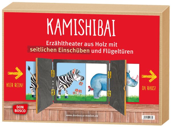 Kamishibai-Erzähltheater mit seitlichem Einschub