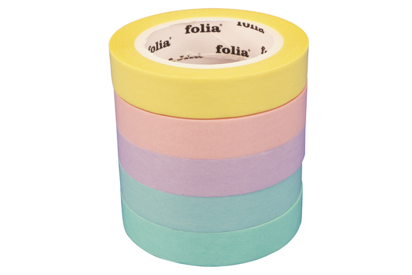 Washi Tape, Pastell, 4x10m, 5 Rollen