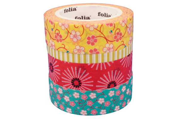 Washi Tape, Flower Power, 4x10m, 4 Rollen