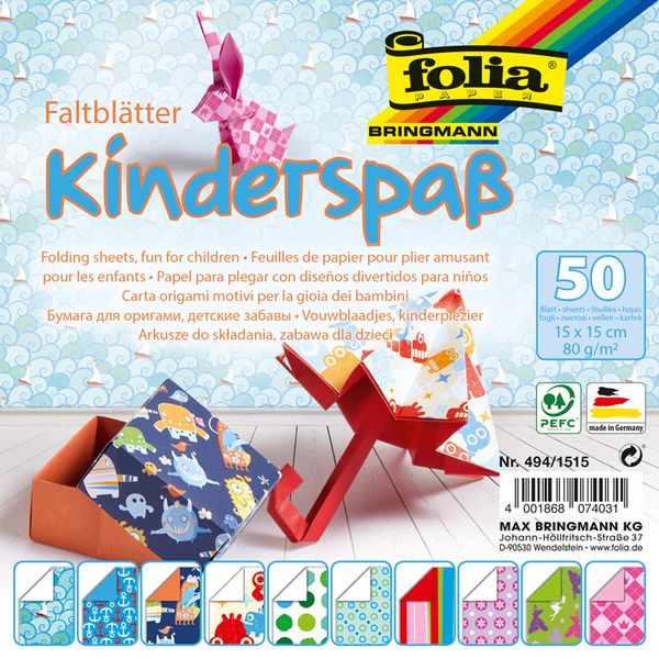 Faltblätter Kinderspaß, 15x15 cm, 50 Blatt