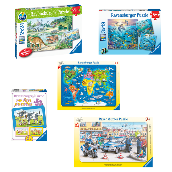 RAVENSBURGER Puzzle Misch-Set, 5 Puzzles, von 2,5 bis 5 Jahre