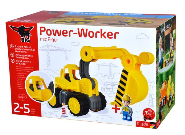 BIG Power-Worker Original Bagger + Figur,  67 x 20 x 24 cm, ab 2 Jahre