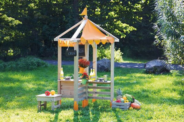 Outdoor Kiosk 4 in 1 / Marktstand aus Holz, (LxBxH): 113 x 113 x 195 cm