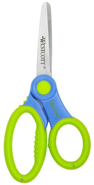 Westcott MICROBAN Schulschere, rund, antibakteriell mit Soft-Grip Griff,  13cm