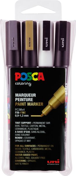 POSCA Stifte 4er Etui-Metallic, fein, 0,9 - 1,3 mm