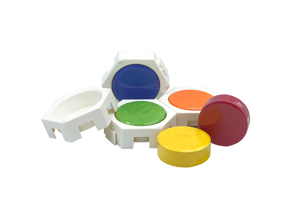 Tempera-Palette hexagonal für 55 mm Blöcke, 12 Stück