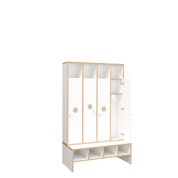 DECOR 4er - Garderobenschrank, Metallhaken