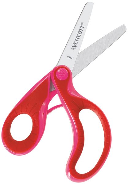 Westcott Schere mit Öffnungshilfe Ergo Jr. Softgrip, rund, rot, 13cm