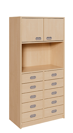 Schrank mit Schüben und Türen, Höhe 160 cm