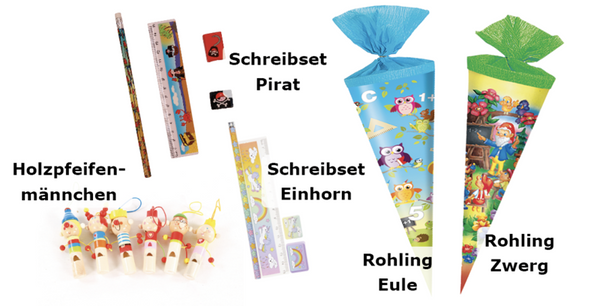 Geschwister-Schultüten-Set 4, inkl. Geschenkartikel, 4 Sets