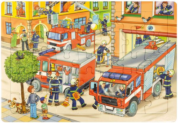 Puzzle Feuerwehr, 35 Teile aus Karton, ab 3 Jahre