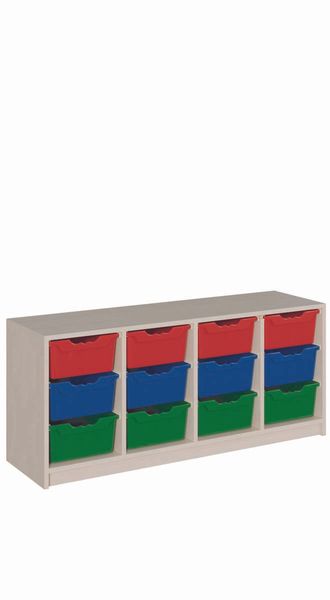 Schrank mit 12 hohen ErgoTray Boxen, höhe 60 cm