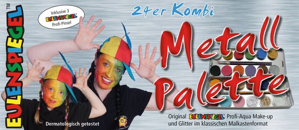 EULENSPIEGEL Schminkpalette 24er Kombi Metall