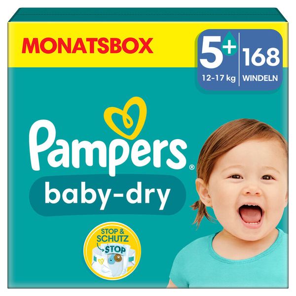 Pampers Baby Dry Gr. 5+ Junior Plus (12-17kg), 168 Stk. 