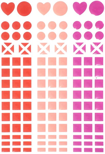 Mosaik-Sticker, rot/rosé/pink