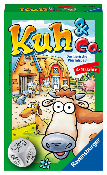 RAVENSBURGER Kuh & Co. das tierische Würfelspiel - Mitbringspiel, ab 4 Jahre