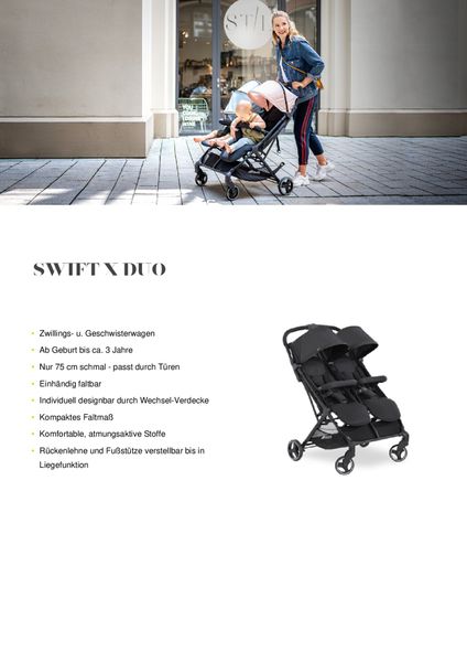 HAUCK Buggy für 2 Kinder - Uptown Duo - Black