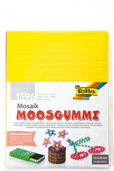 Moosgummi MOSAIK vorgestanzt, 15x20 cm, 6 Bogen
