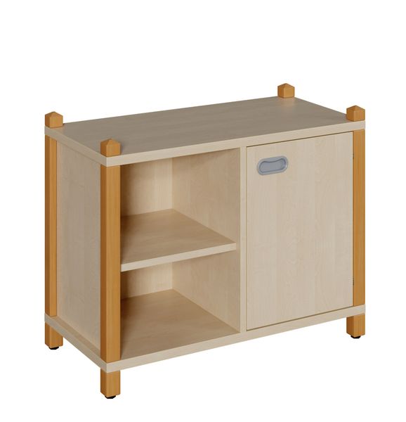 Stollenschrank mit Fach und Tür, 82 cm breit