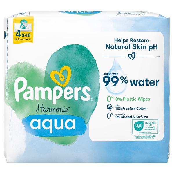 Pampers Harmonie Aqua Feuchttücher, 4x48 Stk.