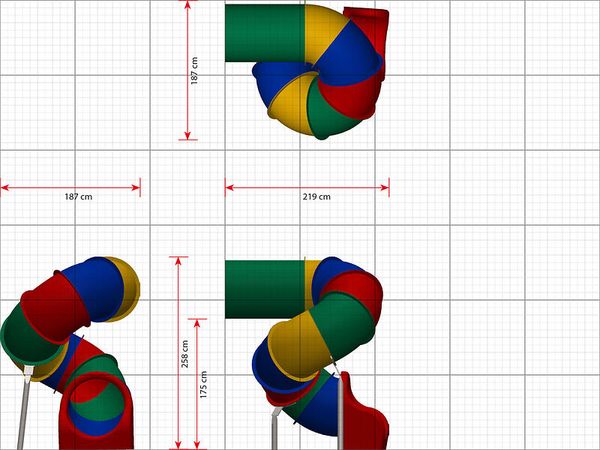 LEDON Röhrenrutsche mit einer Starthöhe von 175 cm