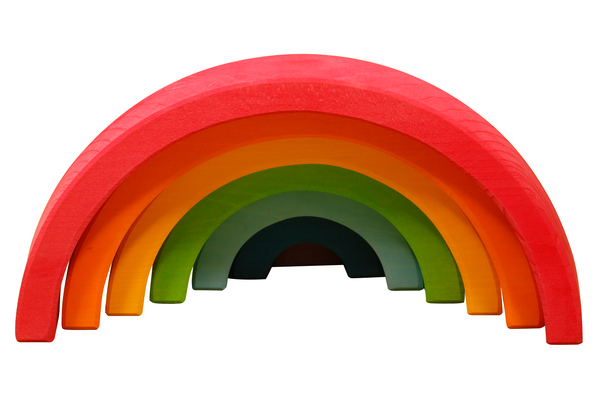 BAUSPIEL Regenbogen Halbkreis, 7 Teile, (L x B x H): 35 x 17,5 x 5 cm, ab 18 Monate