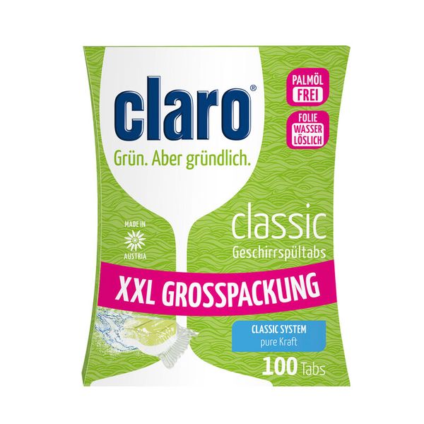 CLARO Öko Classic Geschirrspültabs, 100 Stk. 