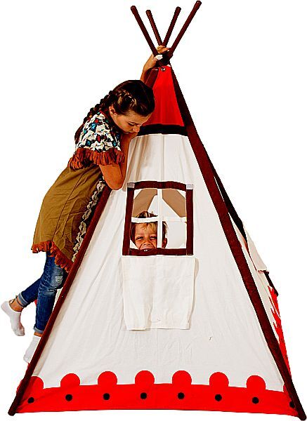 Wigwam / Zelt / Zimmer Tipi, 4 Seiten (120 x 158 cm)