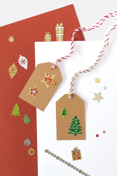 Glitter-Sticker X-Mas, 5 Blatt sortiert