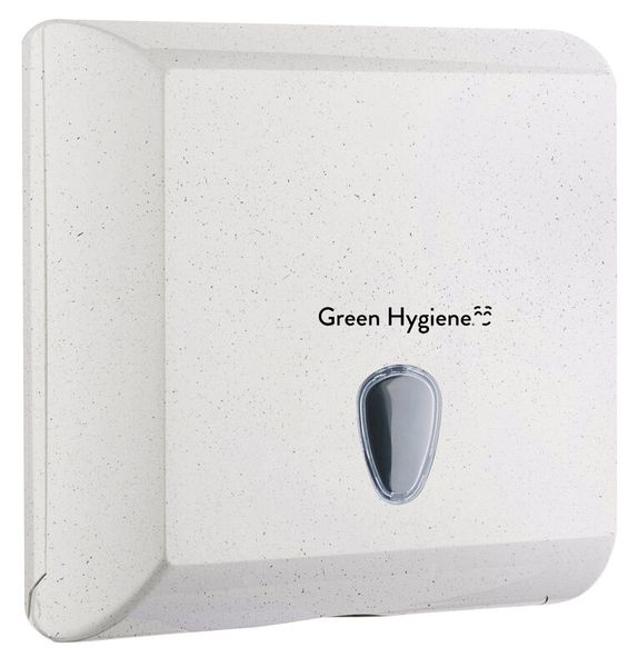 GREEN HYGIENE CO2-neutraler Falthandtuchspender, Hochstapler - 25% Holzfaser & 50% recycelter Kunststoff, für 500 Blatt