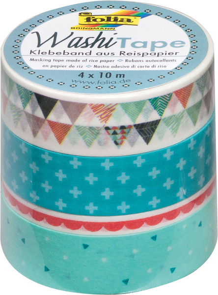 Washi Tape, Pastell, 4x10m, 4 Rollen