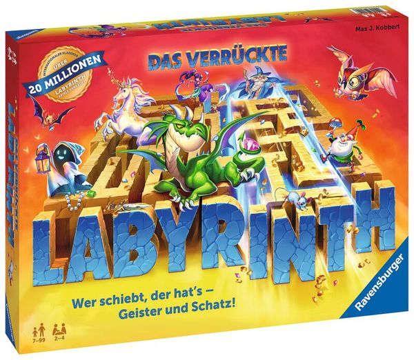 RAVENSBURGER Das verrückte Labyrinth, Konzentrationsspiel, 2-4 Spieler, 7-99 Jahre