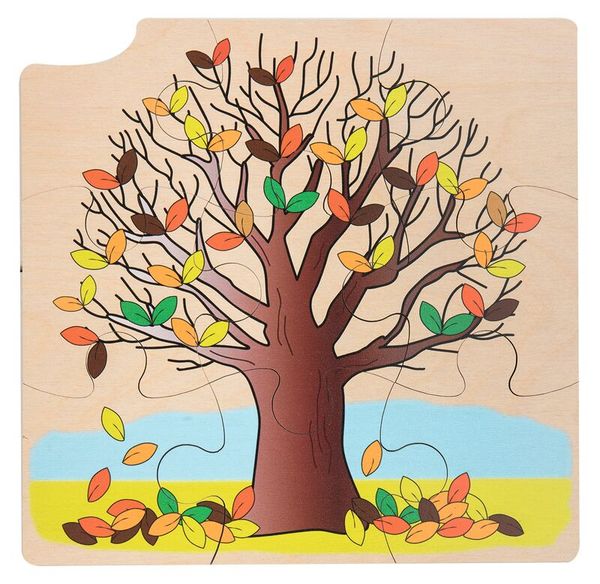 Lagen-Puzzle Baum, 4 x 9 Teile, Holz, ab 4 Jahre