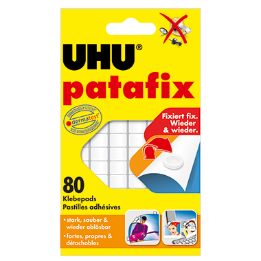 UHU Klebepad patafix, 10x10 mm, 80 Stück