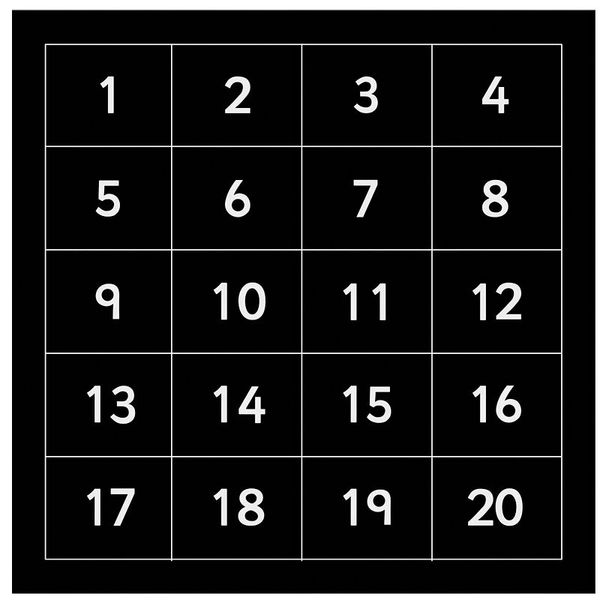 Outdoor-Kreidetafel "Zahlen 1-20"