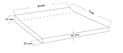 Wickeltischauflage Paul, flache Aufkantung hinten, variable Größe