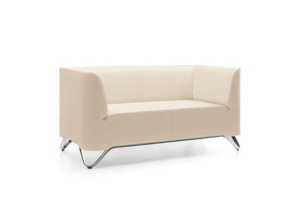 BOXIT 2er Designer Sofa mit Armlehnen, Aluminiumgestell