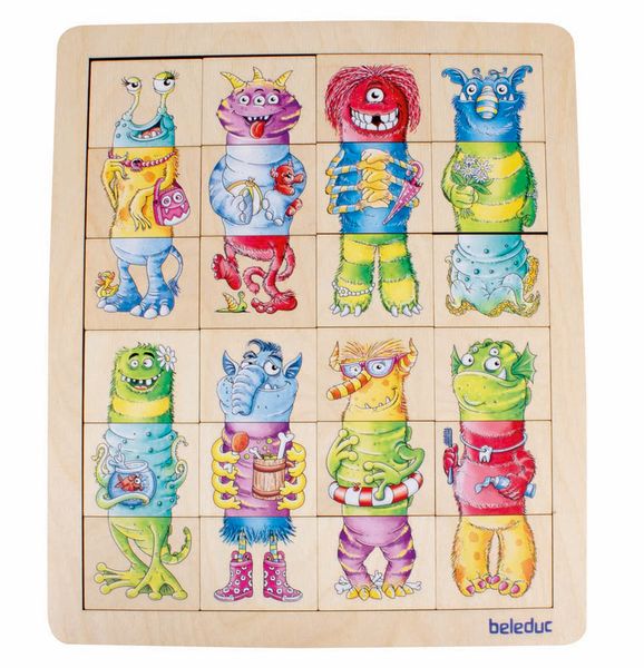 Match & Mix Puzzle Monster, Holz, 30 Teile, ab 4 Jahre