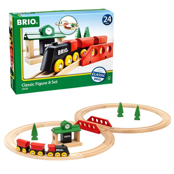 BRIO Bahn Acht Starter-Set Classic, 22 Teile aus Holz, ab 2 Jahre