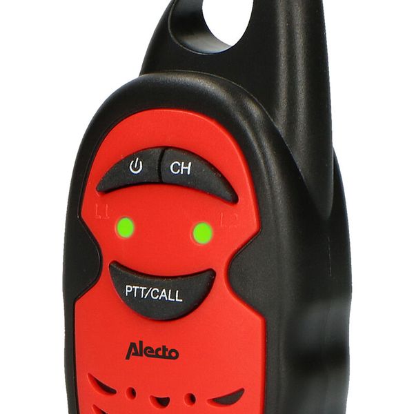 Alecto FR-05RD - Walkie Talkies für Kinder, 3 km Reichweite, Schwarz/Rot, 2 Stück