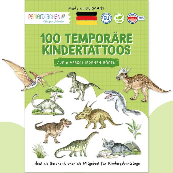 100 Kindertattoos zum Aufkleben – Welt der Dinos