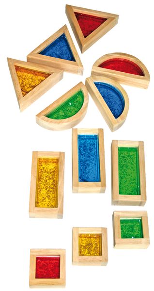 Blocks mit Glitter, Holz + Acryl + Glitter, 16 Teile