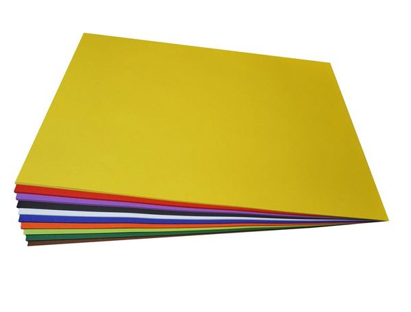 Tonkarton 180g/m², 50x70cm, 100 Bogen in 10 Farben sortiert