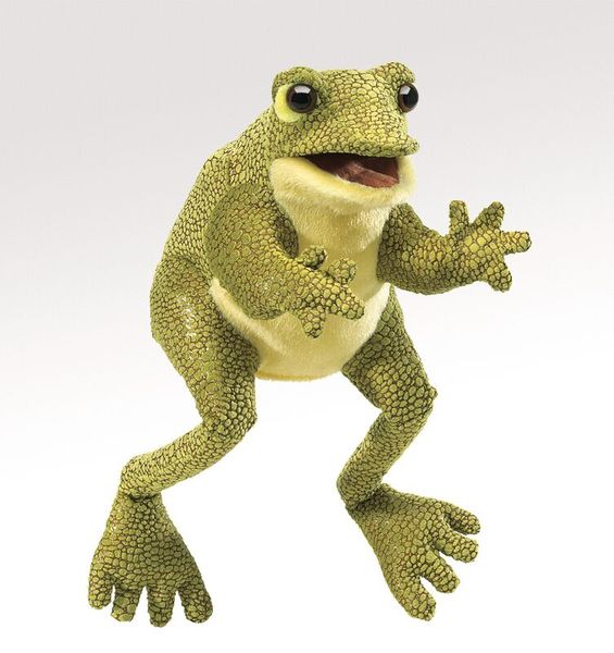 FOLKMANIS Handpuppe Lustiger Frosch (18 cm)