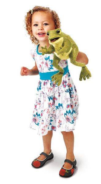 FOLKMANIS Handpuppe Lustiger Frosch (18 cm)