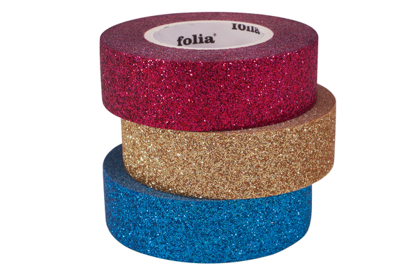 Washi Tape, Glitzer, 3er Set