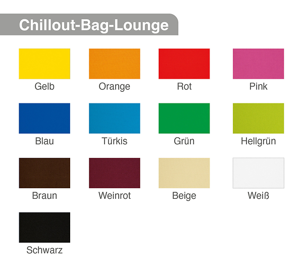 Chillout-Bag Lounge, Farbvarianten wählbar