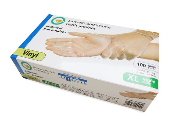 Handschuhe Vinyl, puderfrei, Gr. XL, 100 Stk.