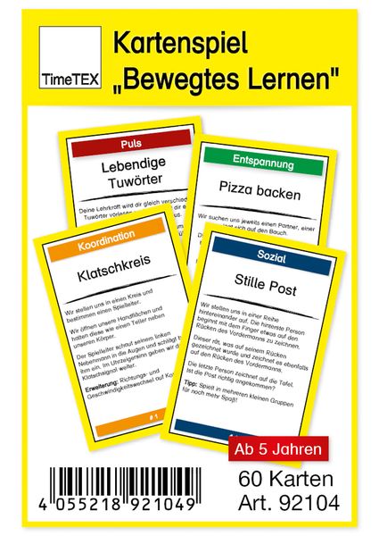 Kartenspiel Bewegtes Lernen, 60-tlg., im Etui