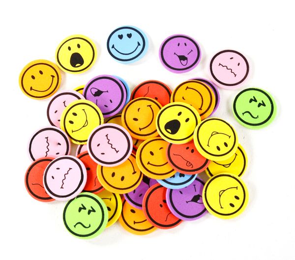 Moosgummi Smiley Sticker, 60 Stück